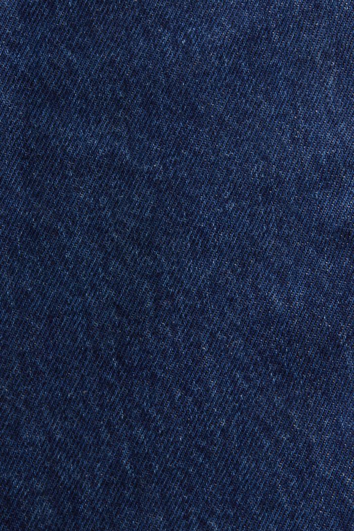 Straight jeans met hoge taille, BLUE DARK WASHED, detail image number 4