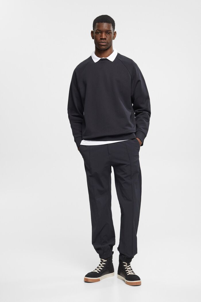 Katoenen sweatshirt met relaxed fit, BLACK, detail image number 4
