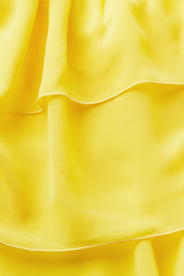 Chiffon blouse met ruches en halter, YELLOW, detail image number 5