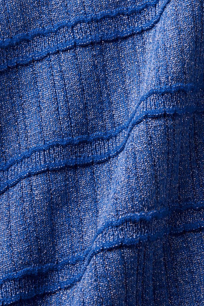Vest met V-hals van lamé, BRIGHT BLUE, detail image number 5