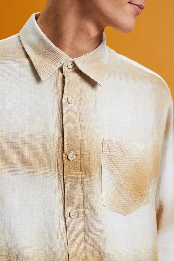 Geruit tartan shirt van een katoen-hennepmix, ICE, detail image number 3