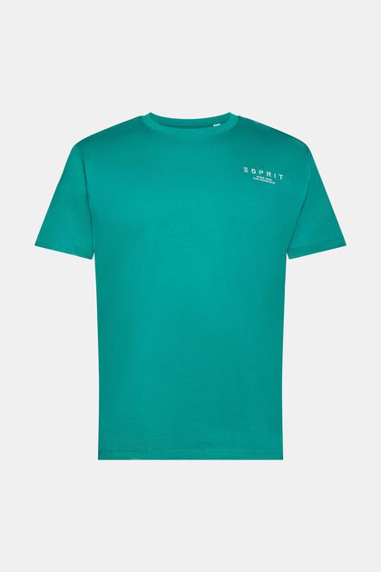 Jersey T-shirt met logoprint, EMERALD GREEN, overview