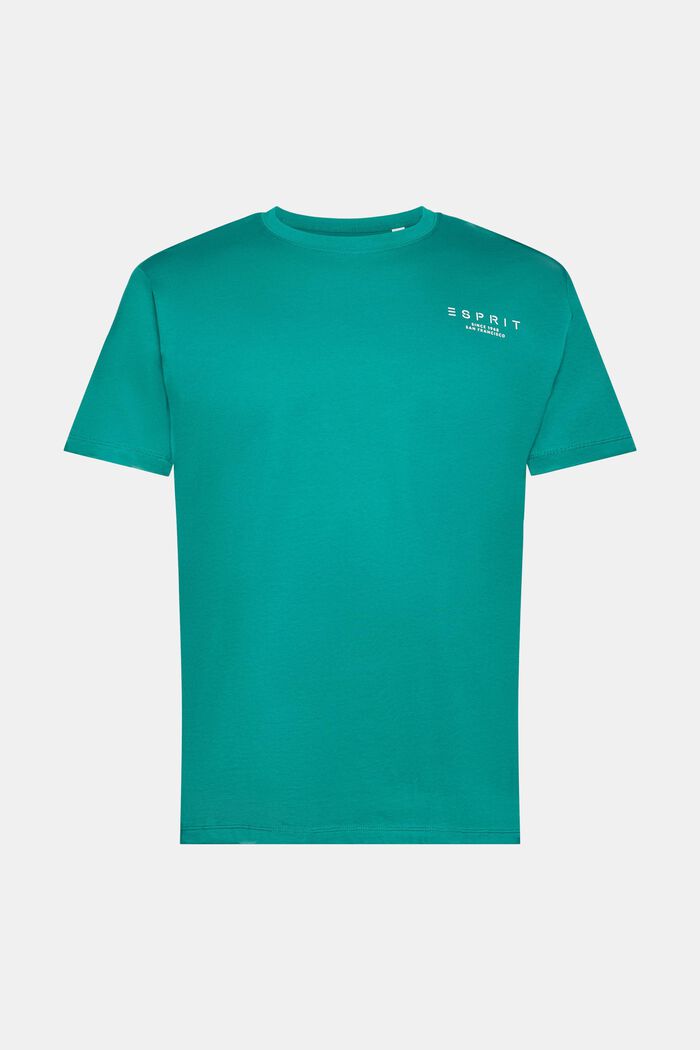 Jersey T-shirt met logoprint, EMERALD GREEN, detail image number 6