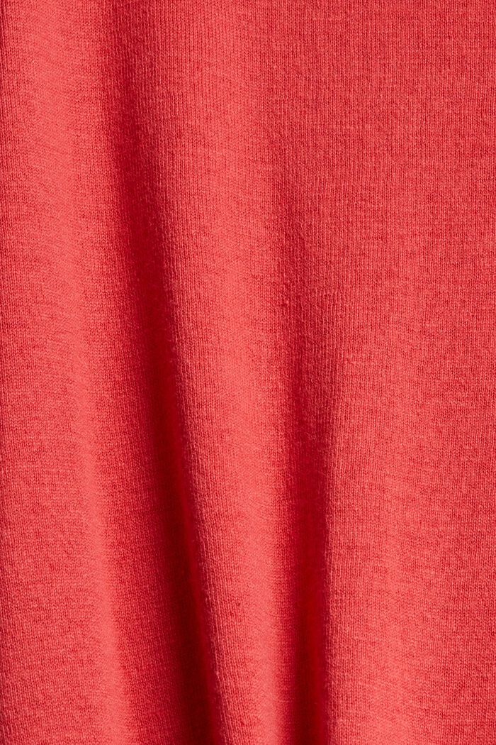 Met linnen: fijngebreide trui, RED, detail image number 4
