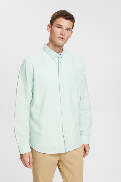 Overhemd met buttondownkraag, PASTEL GREEN, overview