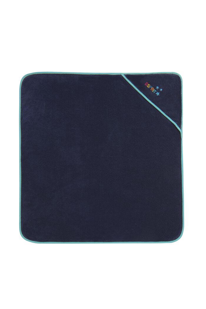 Handdoek met capuchon en logoborduursel, NAVY BLUE, overview