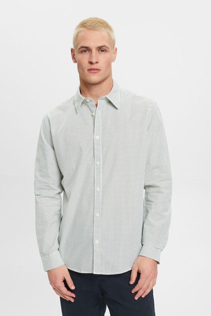 Slim fit-overhemd met patroon all-over, WHITE, detail image number 0