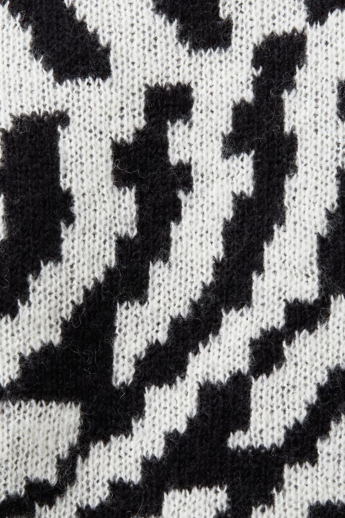 Abstracte jacquard trui, BLACK, detail image number 6