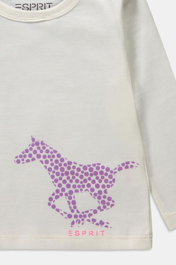 Longsleeve met paardenprint, organic cotton, DUSTY NUDE, detail image number 2