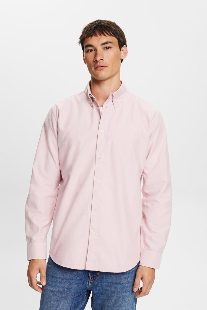 Buttondown-overhemd van katoen-popeline, OLD PINK, detail image number 2