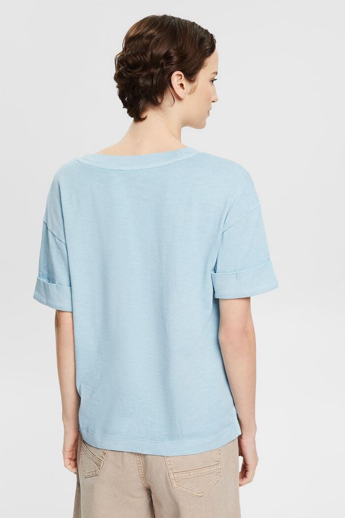 T-shirt met V-hals, GREY BLUE, detail image number 3