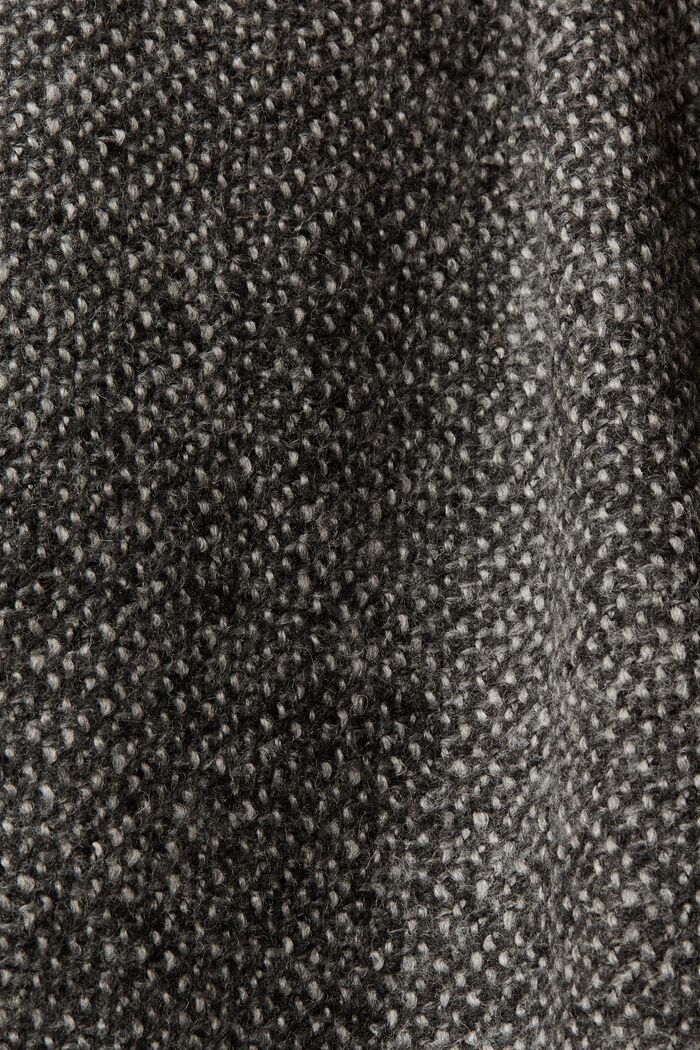 CURVY mantel van een wolmix met capuchon, GUNMETAL, detail image number 0
