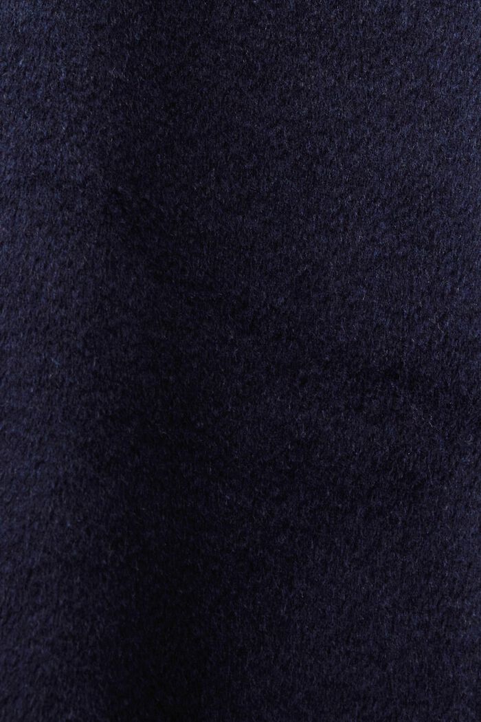 Gerecycled: mantel met wol, NAVY, detail image number 6