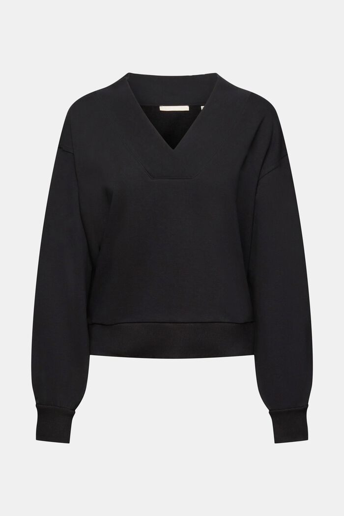 Sweatshirt met V-hals, BLACK, detail image number 5