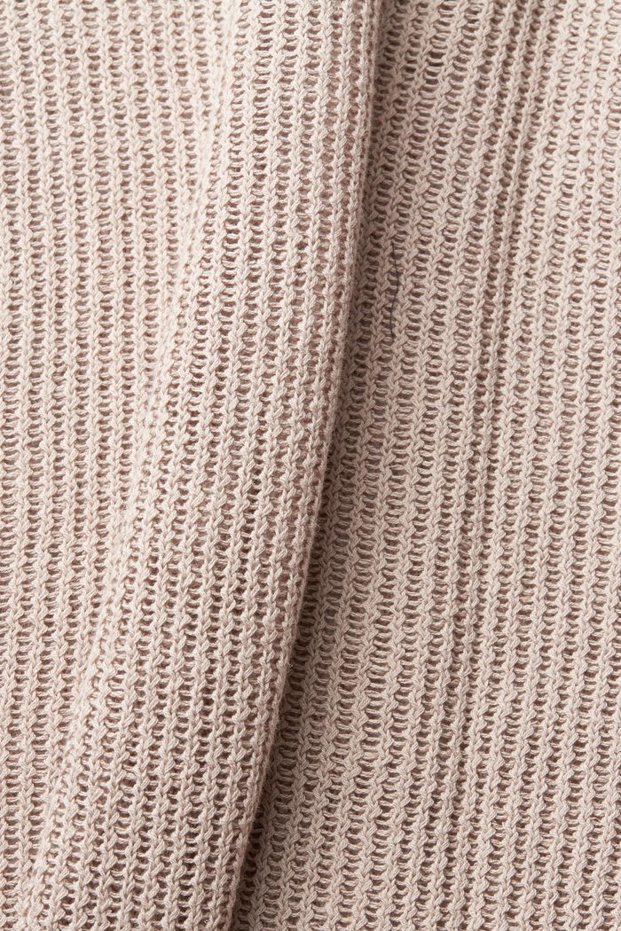 Grofgebreide trui van een linnenmix, LIGHT TAUPE, detail image number 4