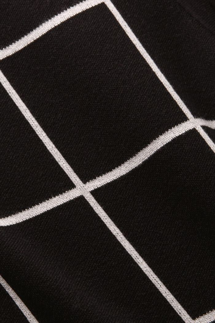 Mouwloze midi-jurk van een jacquard breisel, BLACK, detail image number 6