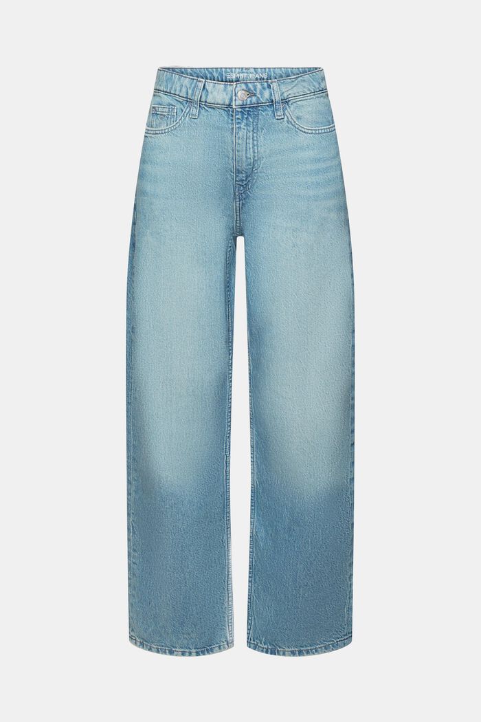 Retro loose jeans met hoge taille, BLUE LIGHT WASHED, detail image number 6