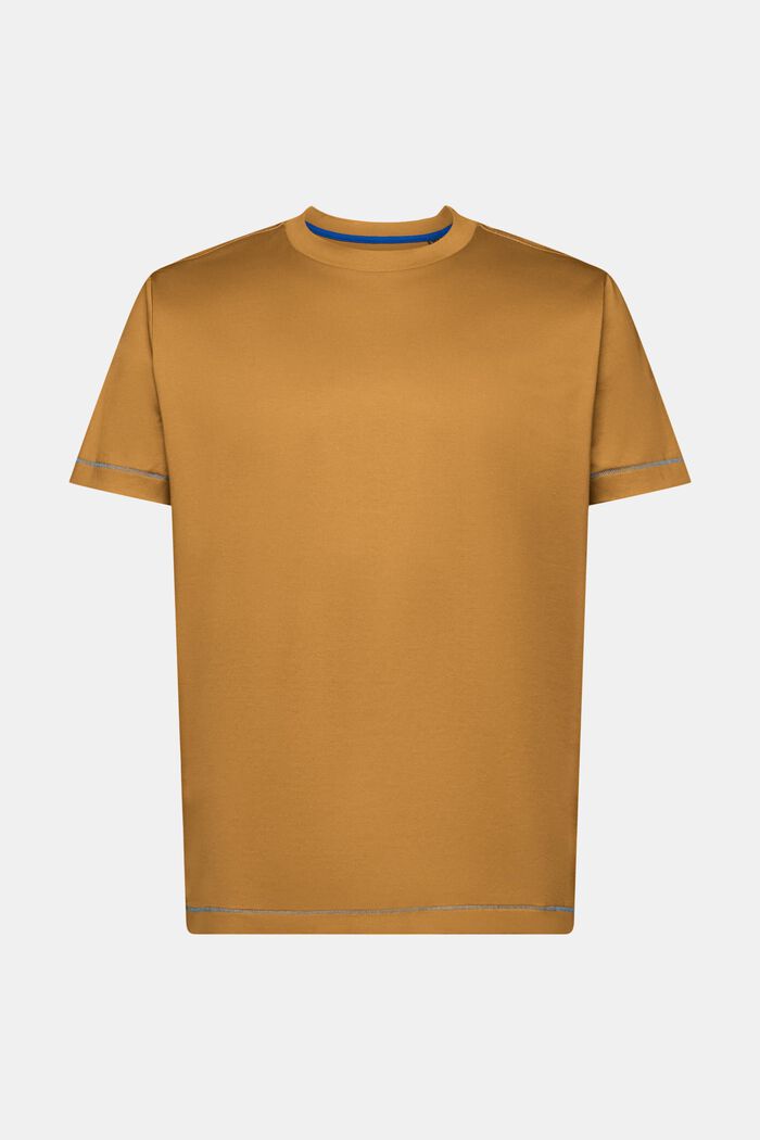 Jersey T-shirt met ronde hals, 100% katoen, TOFFEE, detail image number 6