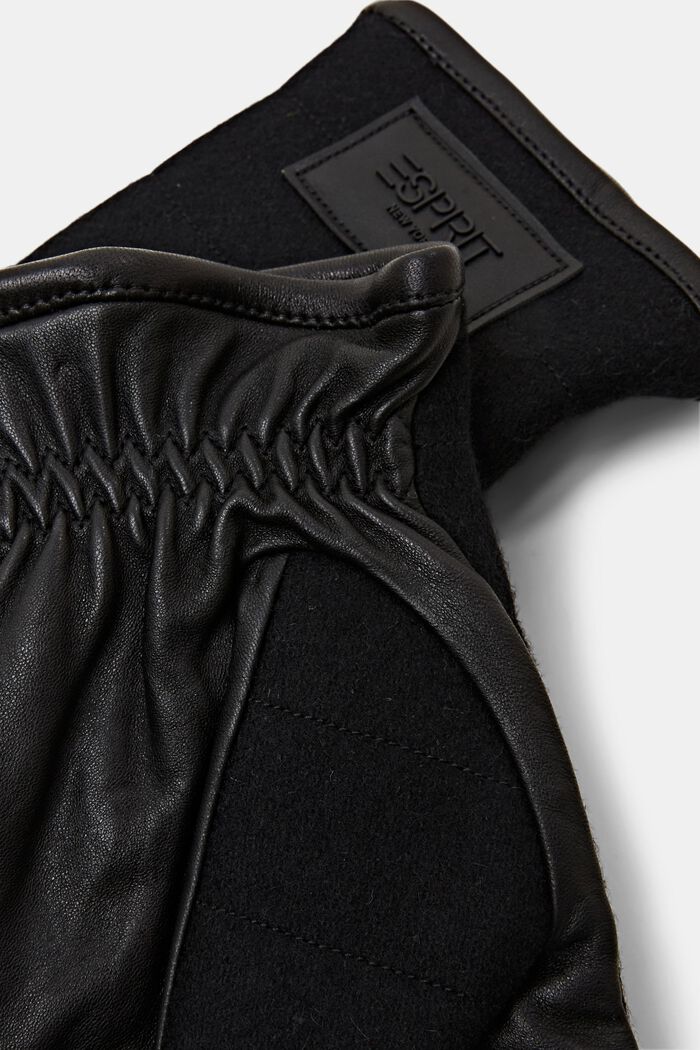 Gloves leather, NEW BLACK, detail image number 1