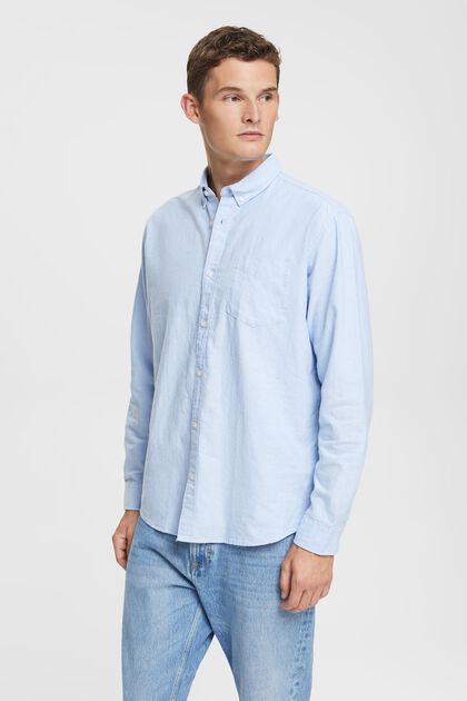 Overhemd met buttondownkraag, LIGHT BLUE, overview