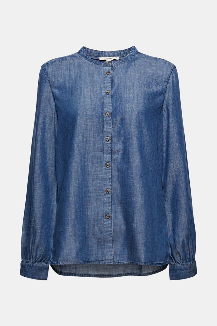 Denim blouse van TENCEL™, BLUE DARK WASHED, detail image number 5