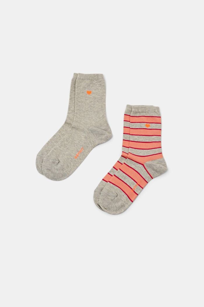 2 paar gestreepte sokken, STORM GREY, detail image number 0
