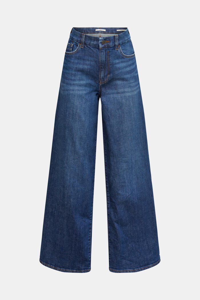 Jeans met wijde pijpen, BLUE DARK WASHED, detail image number 8