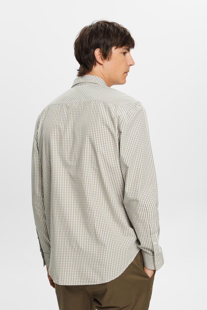 Vichy-buttondownshirt, 100% katoen, LIGHT KHAKI, detail image number 3
