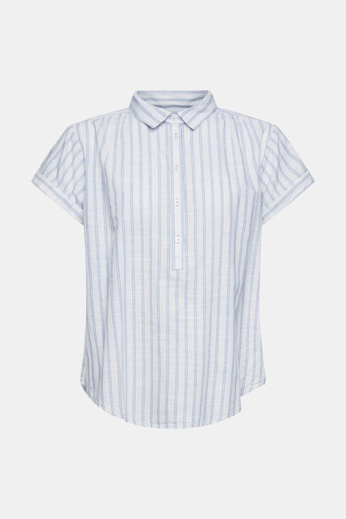 Geruite blouse met halflange knoopsluiting, OFF WHITE, detail image number 5