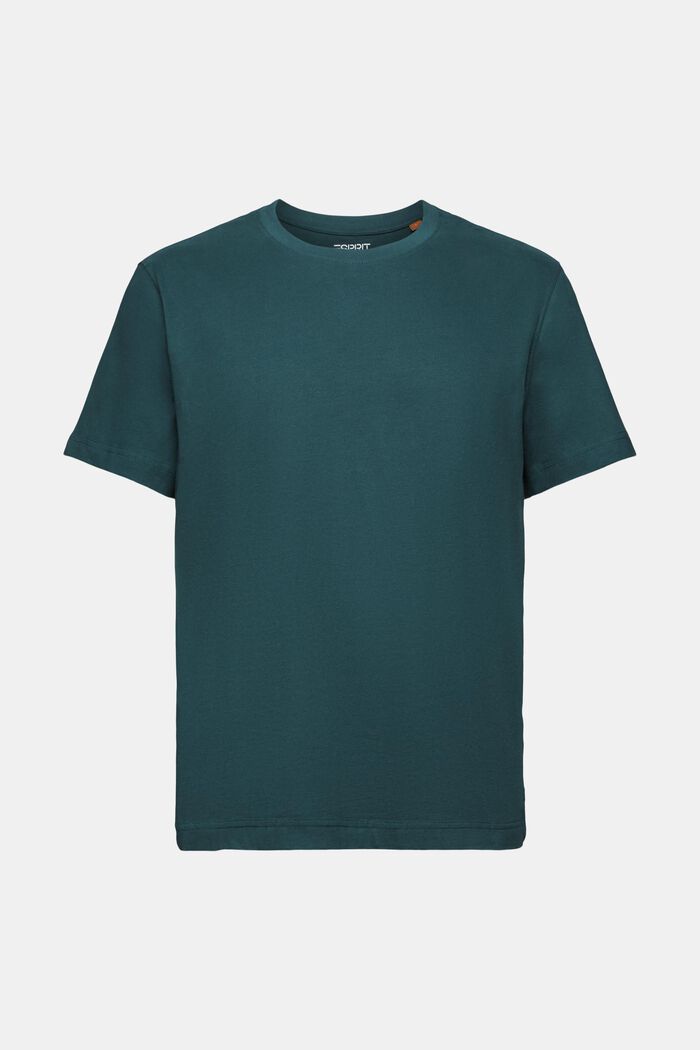 T-shirt van katoen-jersey met ronde hals, EMERALD GREEN, detail image number 7