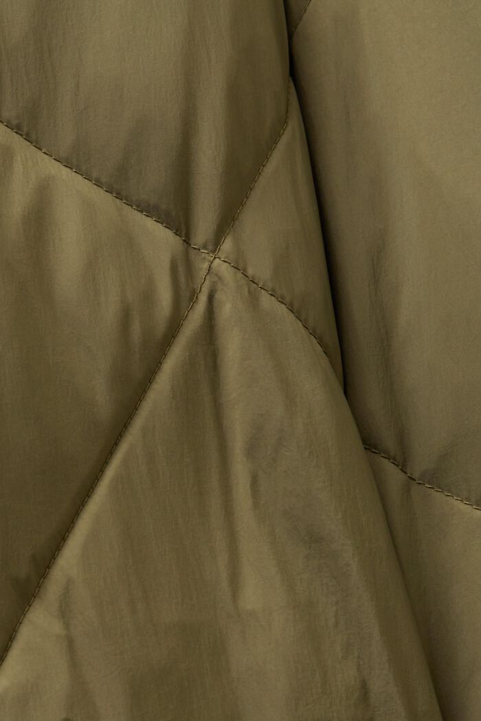 Gewatteerde mantel met dons, KHAKI GREEN, detail image number 5