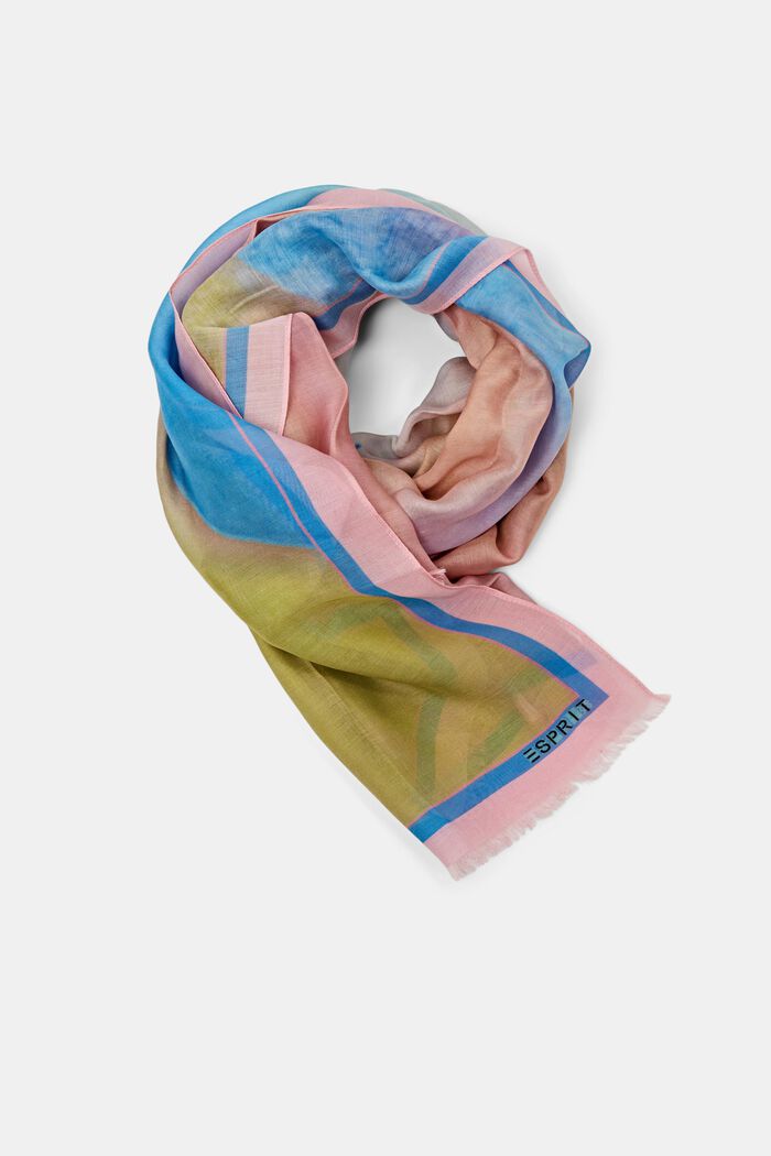 Rafelige sjaal met print, PASTEL PINK, detail image number 0