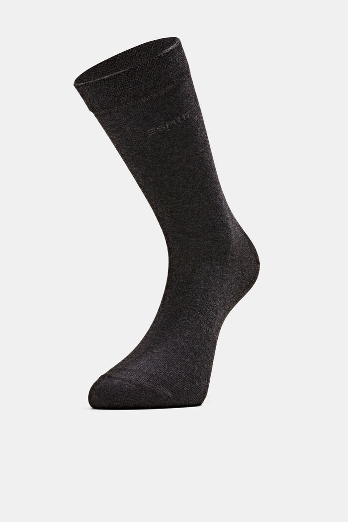 Twee paar sokken met zachte boord, ANTHRACITE MELANGE, detail image number 2