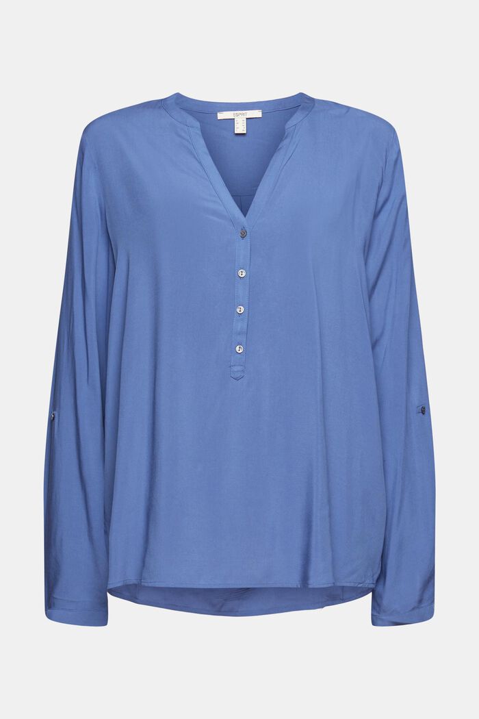 Henley blouse van LENZING™ ECOVERO™, BLUE LAVENDER, detail image number 5
