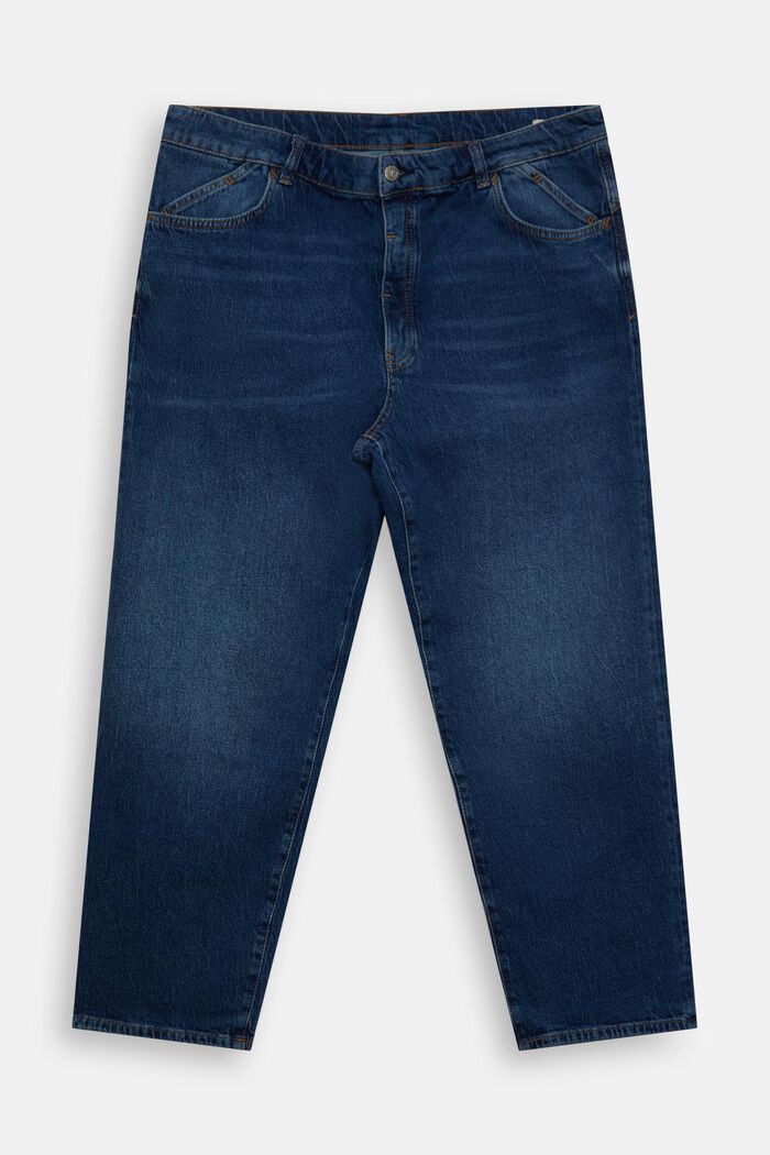 CURVY dad jeans met hoge taille, BLUE MEDIUM WASHED, detail image number 0