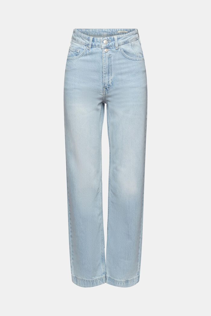 Jeans met wijde pijpen, BLUE BLEACHED, detail image number 7