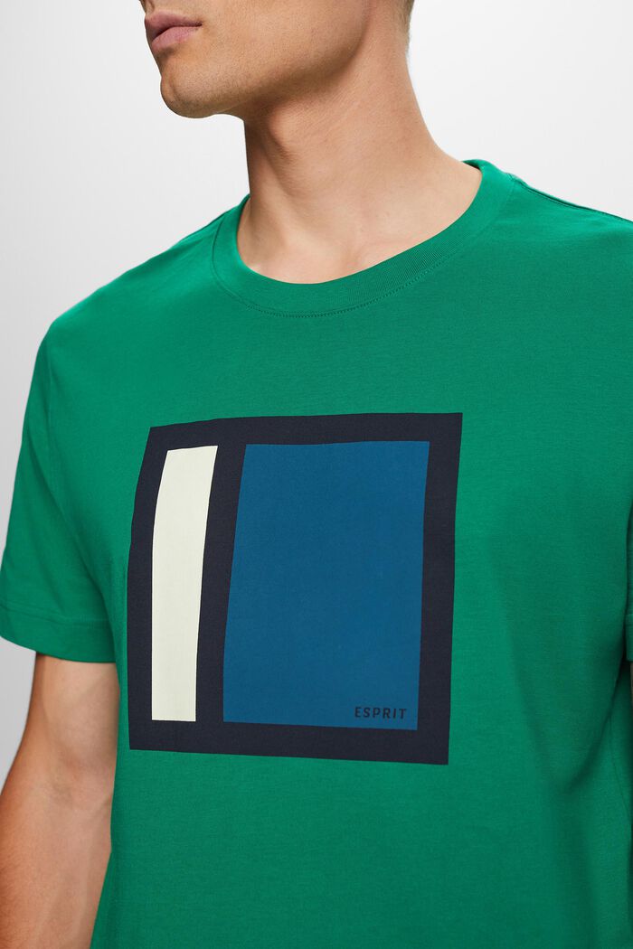 Grafisch T-shirt van katoen-jersey, DARK GREEN, detail image number 2