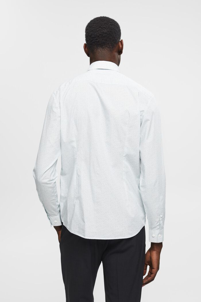 Katoenen slim fit overhemd met motief, WHITE, detail image number 3