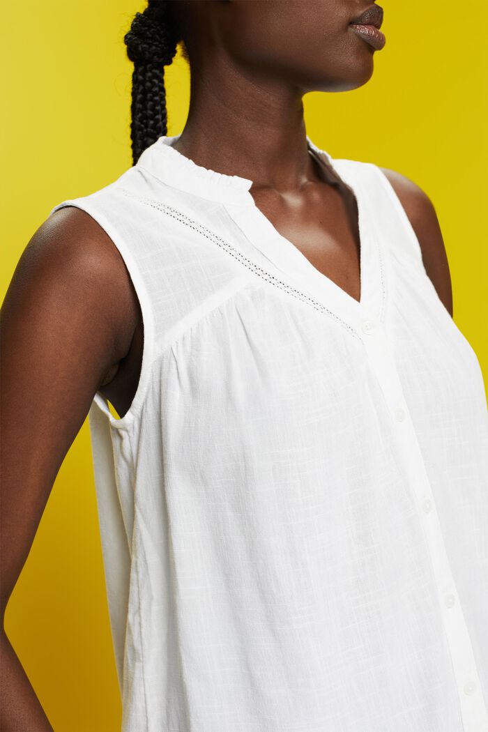 Mouwloze blouse, WHITE, detail image number 2