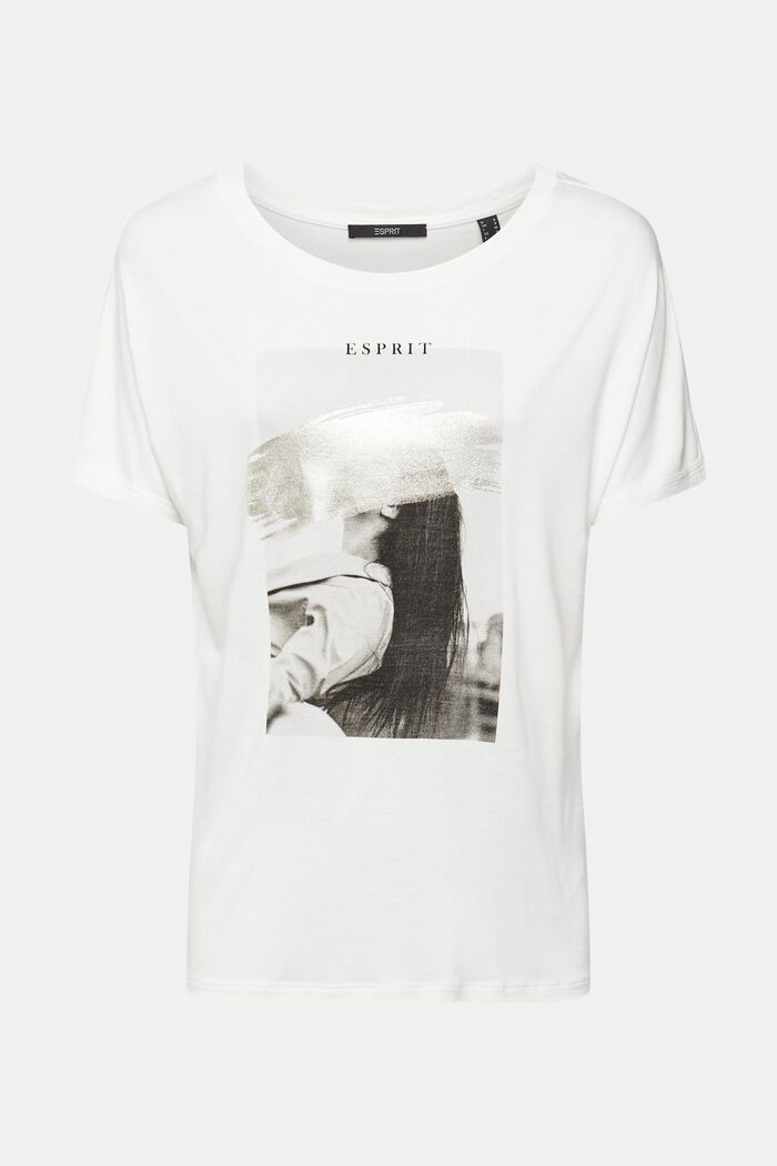 T-shirt met print, LENZING™ ECOVERO™, OFF WHITE, detail image number 2