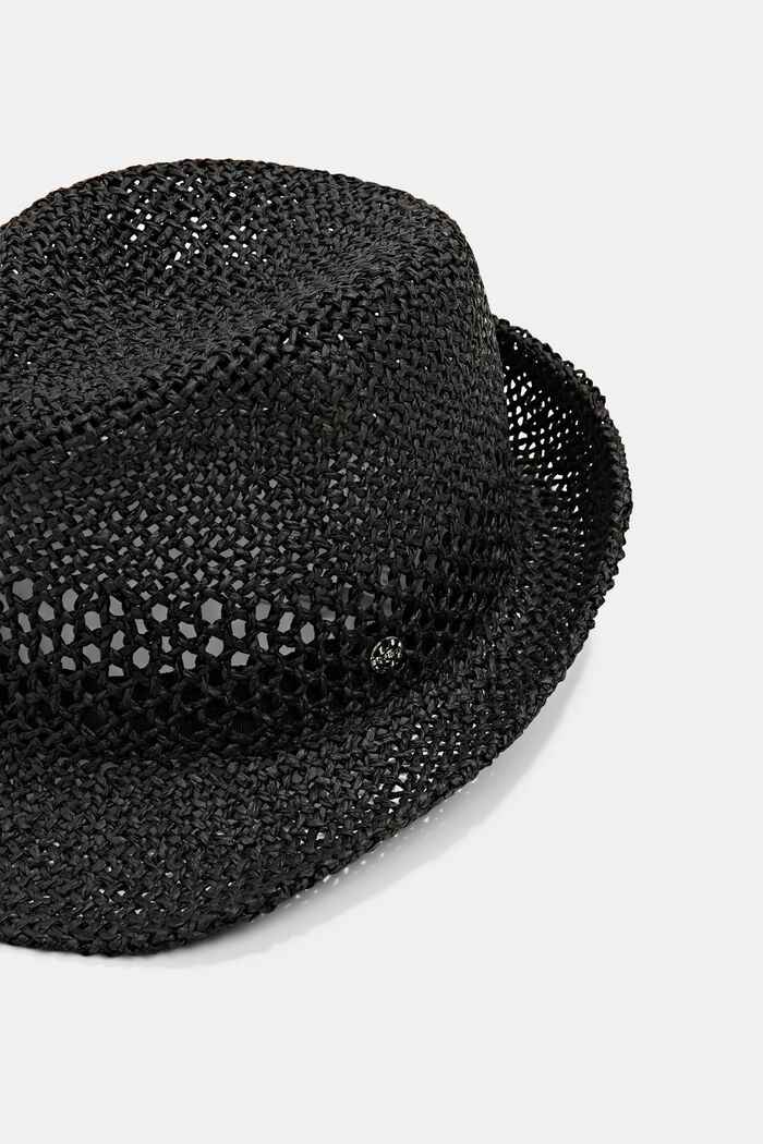 Trilby hoed van papierbast , BLACK, detail image number 1