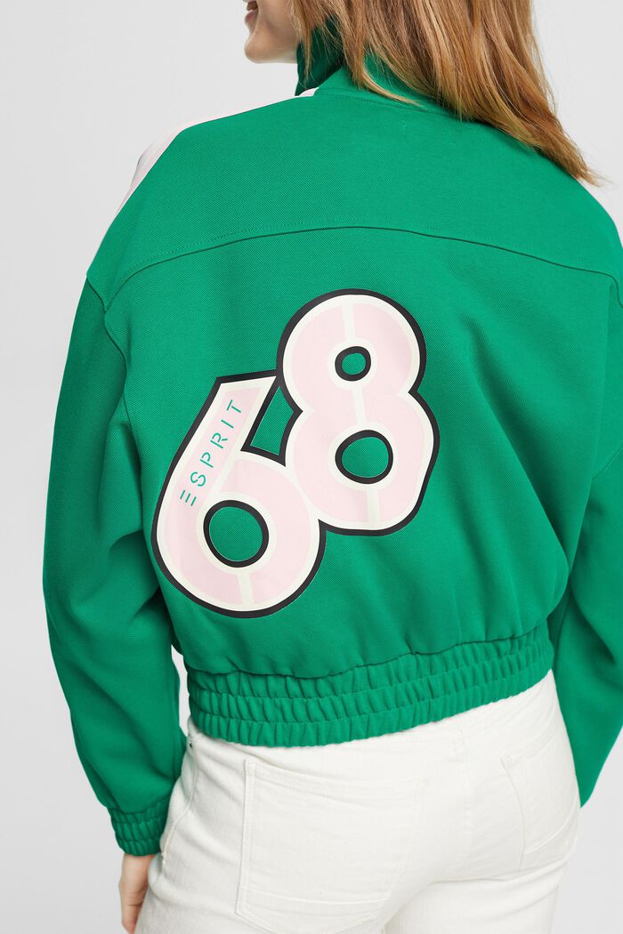Cropped style trainingsjack, EMERALD GREEN, detail image number 4