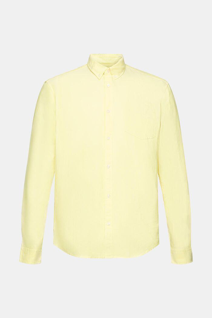 Overhemd met buttondownkraag, BRIGHT YELLOW, detail image number 2