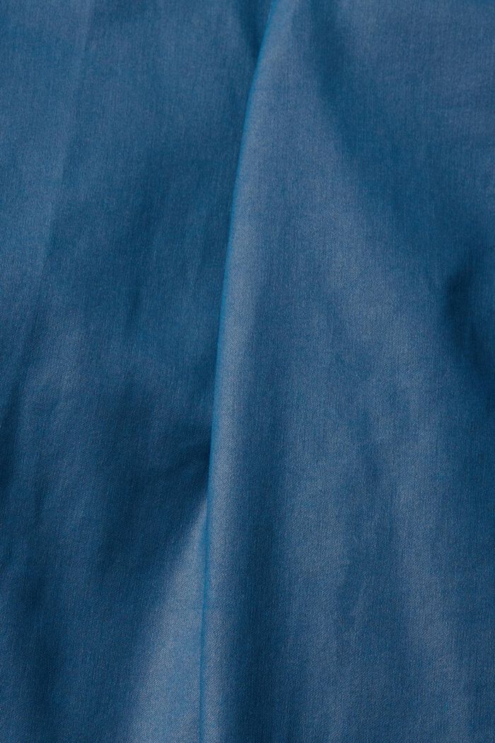 High-rise slim fit broek van imitatieleer, PETROL BLUE, detail image number 5