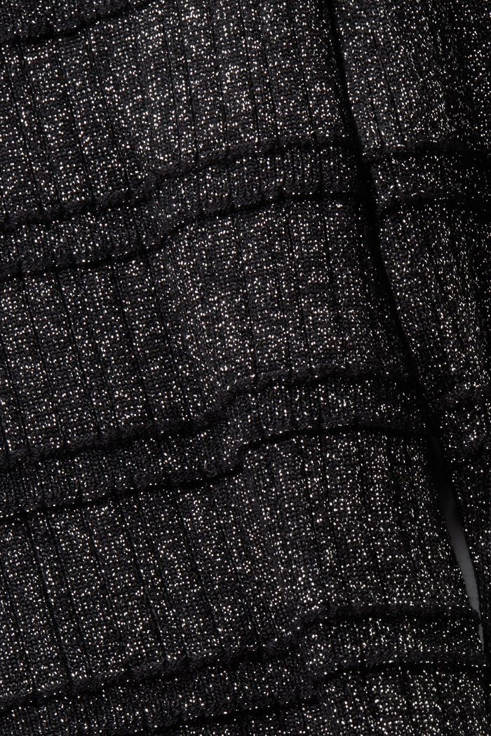 Glinsterende trui met opstaande kraag, LENZING™ ECOVERO™, BLACK, detail image number 5