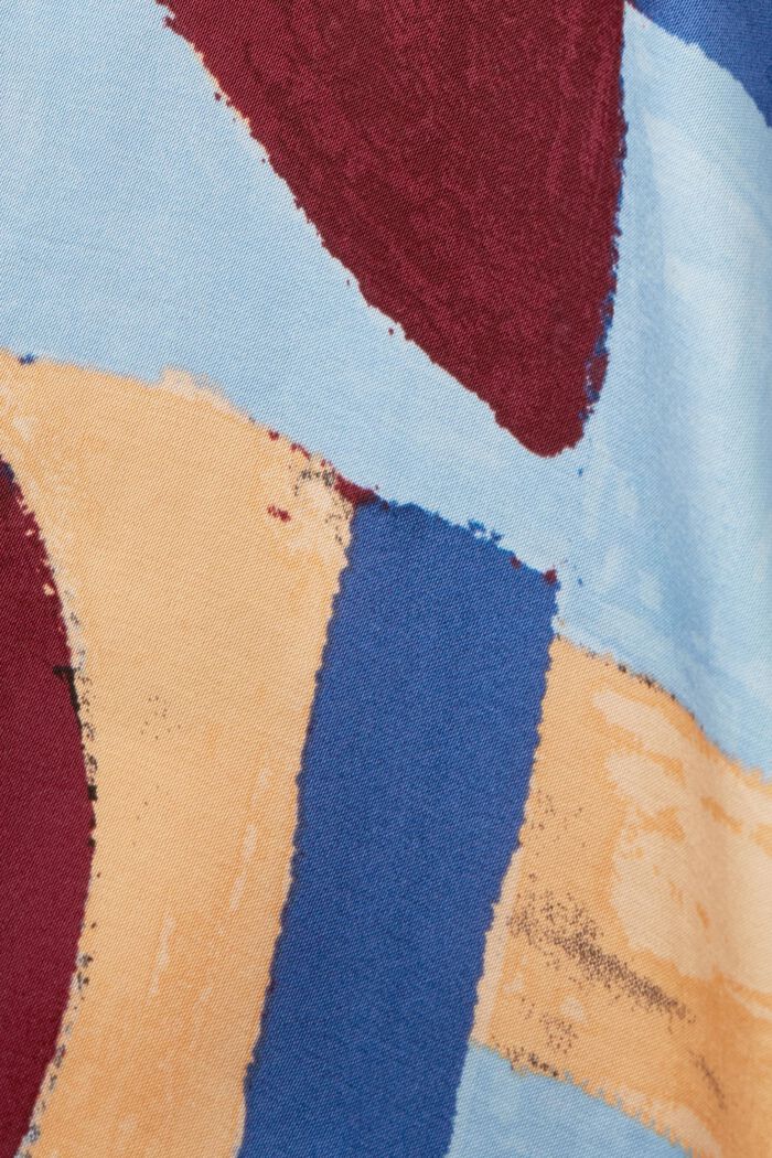 Satijnen blouse met geometrische print, BLUE, detail image number 5