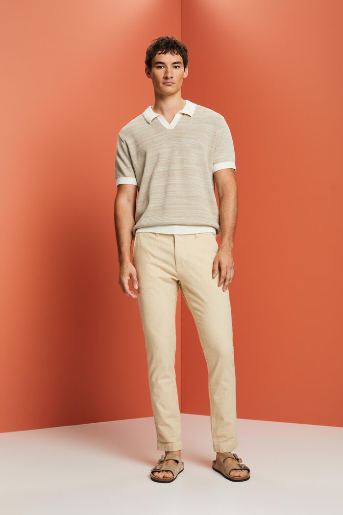 Zomerse chino, LIGHT BEIGE, detail image number 1