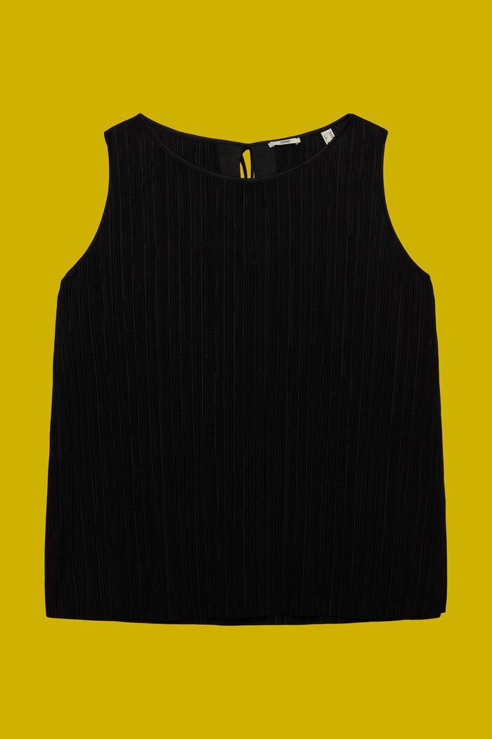 CURVY jersey top met plissés, BLACK, detail image number 5