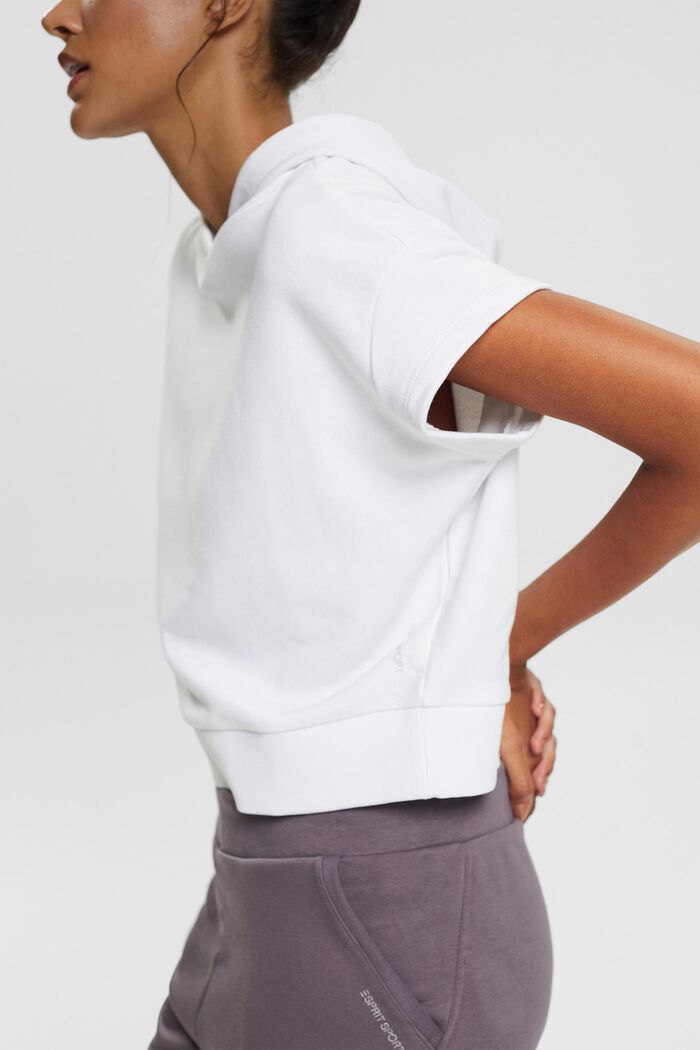 Gerecycled: sweatshirt met korte mouwen, WHITE, detail image number 2