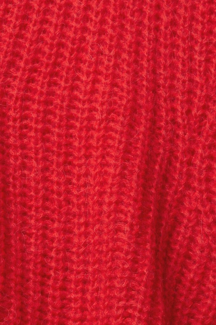 Met alpaca: grofgebreide trui, RED, detail image number 6